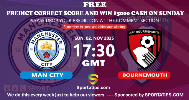 Man_city_Bournemouth predict and win