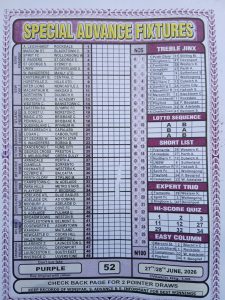 Week 52 Special Advance Fixtures Page 1
