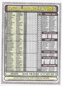 Week 13 Special Advance Fixtures 2026 - Front Page