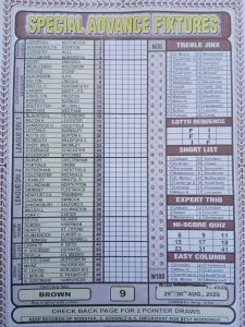 Week 9 Special Advance Fixtures Page 1